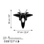 Wallity F-22 RAPTOR Escultura de Pared de Metal Negra